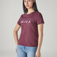Women's Typography Printed Regular Fit T-Shirt - Side View