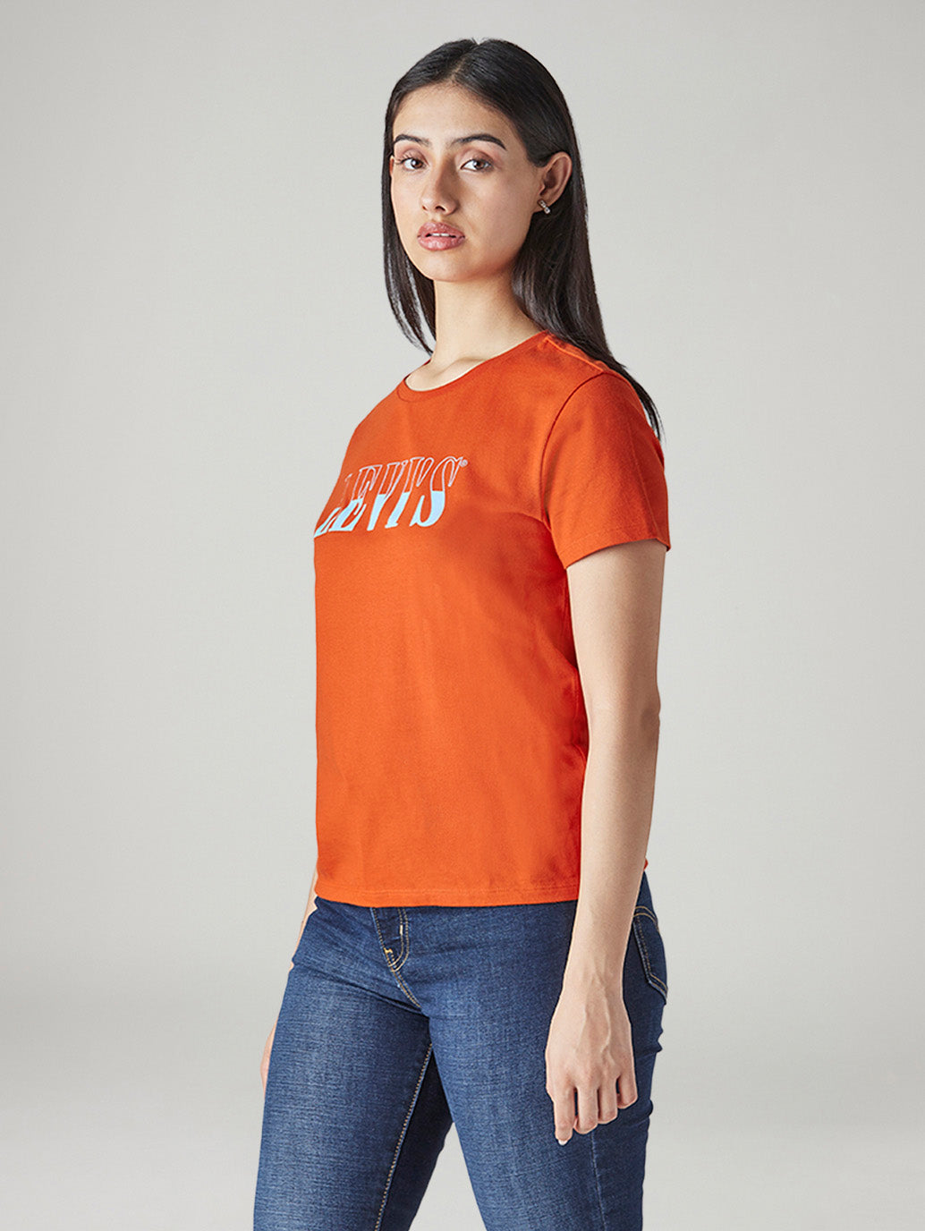 Women's Typography Printed Regular Fit T-Shirt - Side View