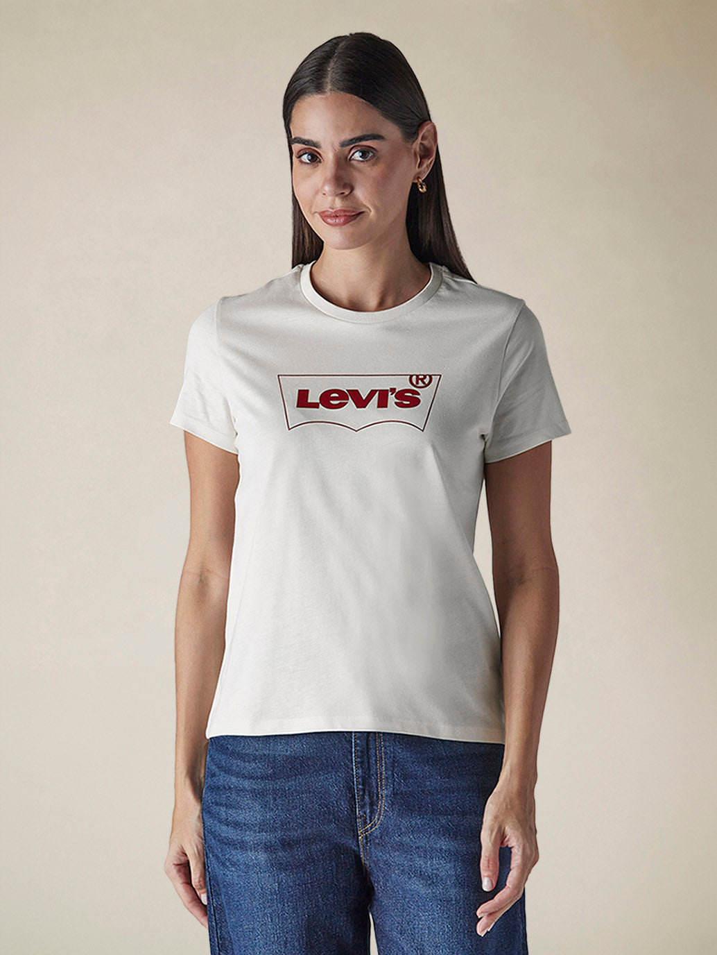Women's Graphic Crew Neck Slim Fit Jersey T-Shirt - Front View