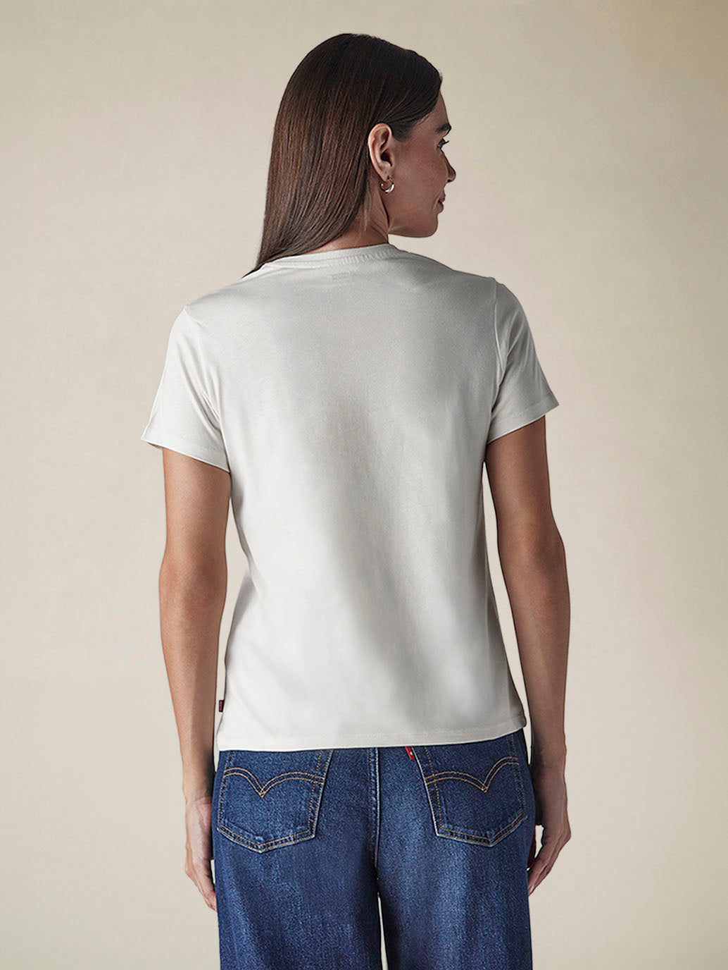 Women's Graphic Crew Neck Slim Fit Jersey T-Shirt - Back View