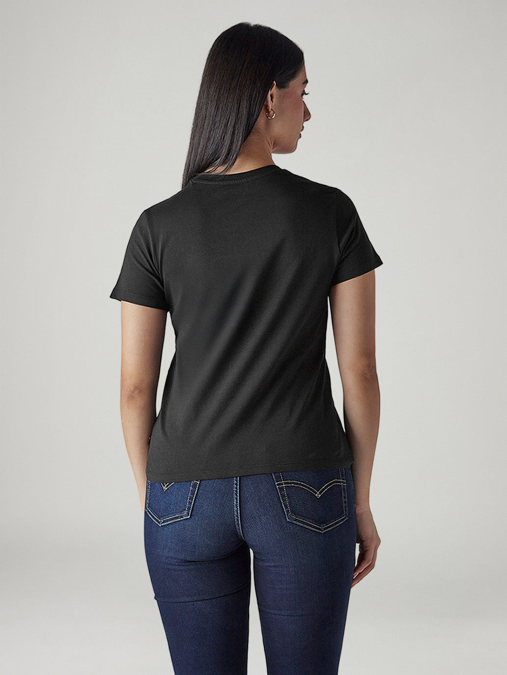 Women's Logo Printed Slim Fit Jersey T-Shirt - Back View