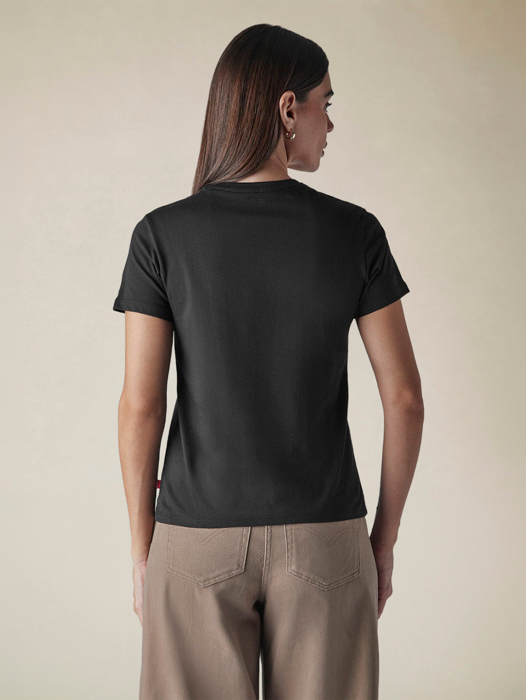 Women's Logo Printed Slim Fit Jersey T-Shirt - Back View