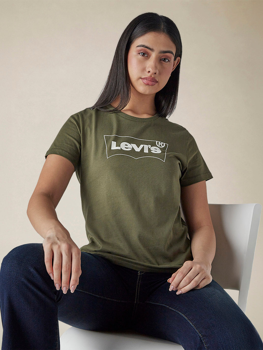 Women's Logo Printed Slim Fit Jersey T-Shirt