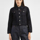 Women's Solid Spread Collar Denim Jacket - f64177f8-def4-435c-a798-35602bd7f6ea View