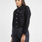 Women's Solid Spread Collar Denim Jacket - 82c85b3f-dce1-46be-bbc5-99dd4d1f73c5 View
