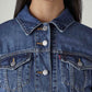 Women's Solid Regular Fit Trucker Jacket - Detail View