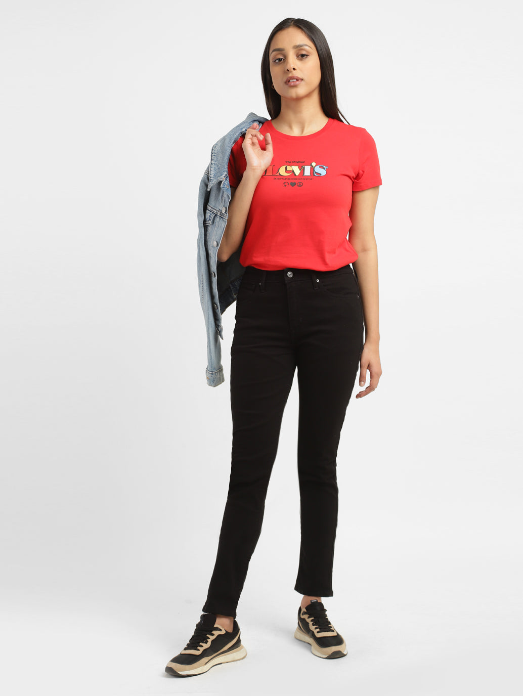 Women's 721 Black Skinny Fit High Rise Jeans