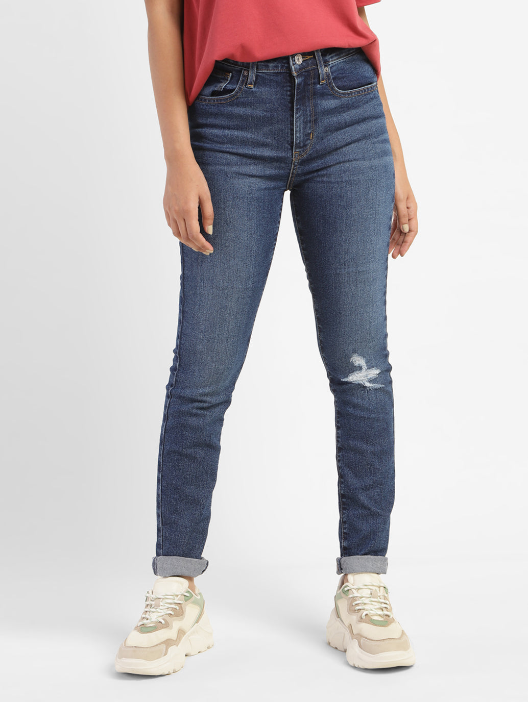 Women's 721 Blue Skinny Fit High Rise Jeans - a6e5fd51-4ad2-4ea4-b126-8503ede40061 View