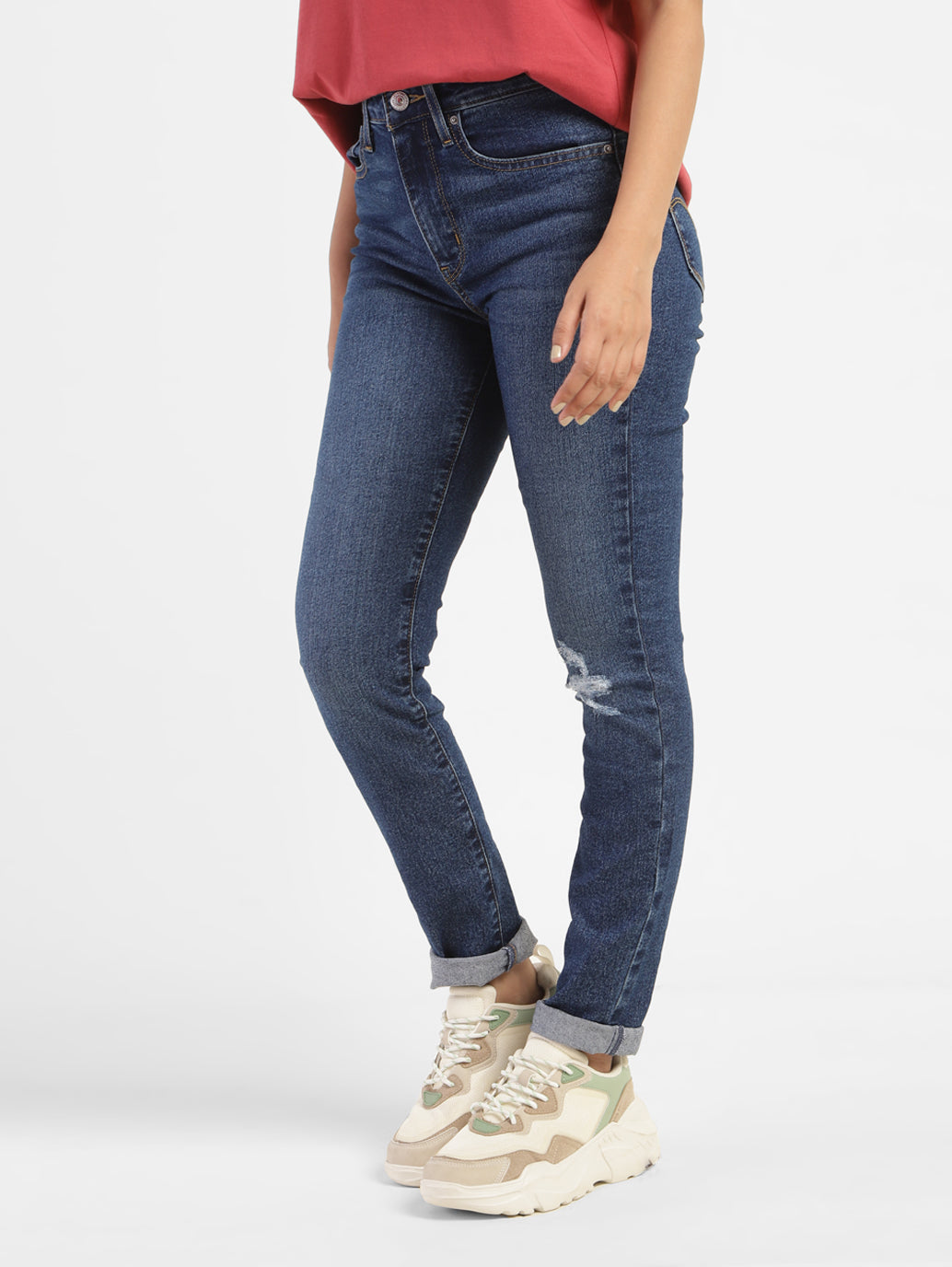Women's 721 Blue Skinny Fit High Rise Jeans - f81b6a5a-9866-47c4-96bc-55ae8627157e View