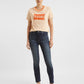 Women's 721 Blue Skinny Fit High Rise Jeans - Front View