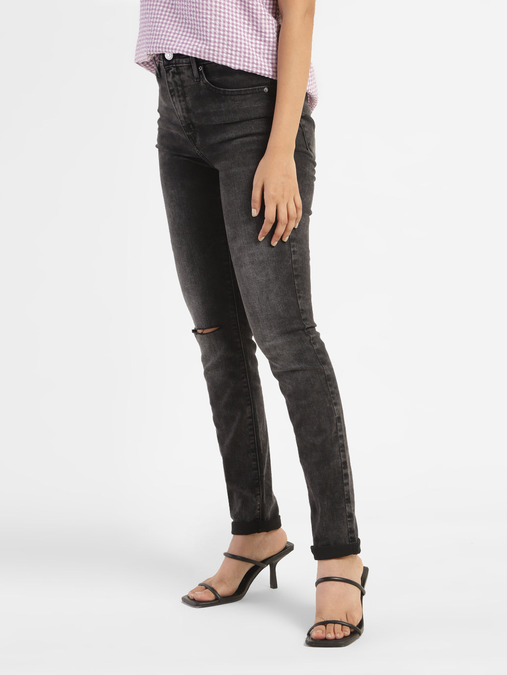 Women's 721 Grey Skinny Fit High Rise Jeans - fbe0b781-da45-43c8-bc9c-e5aecbe94753 View