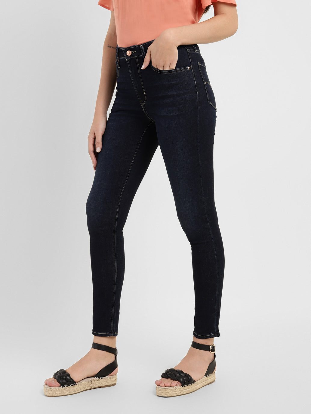 Women's 721 Navy Blue Skinny Fit High Rise Jeans - 5cb98162-0182-4238-84ad-2e9da81651f5 View