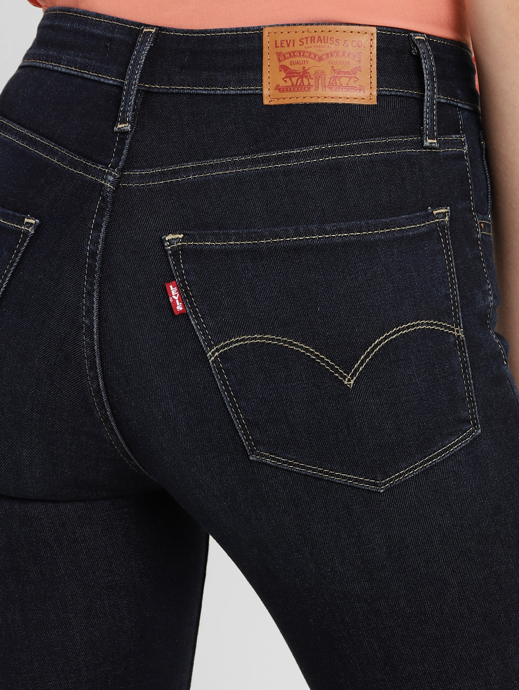 Women's 721 Navy Blue Skinny Fit High Rise Jeans - b071e216-2b8b-4235-91d7-b28622460b98 View