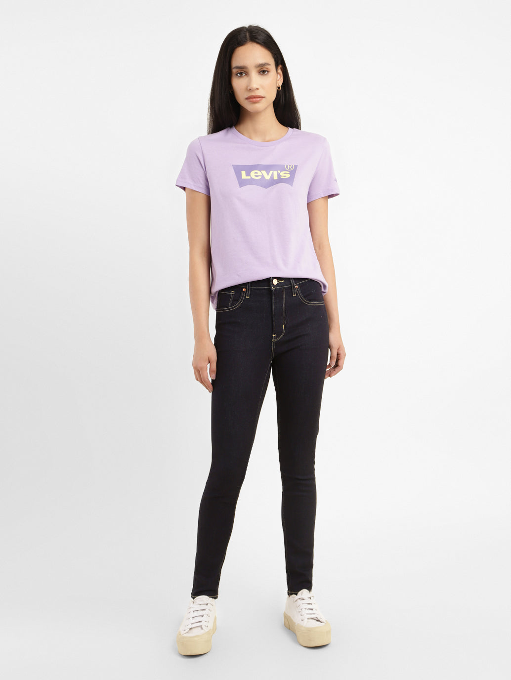 Women's 721 Navy Blue Skinny Fit High Rise Jeans - e1ee7350-63e8-415b-98aa-642ec9530942 View