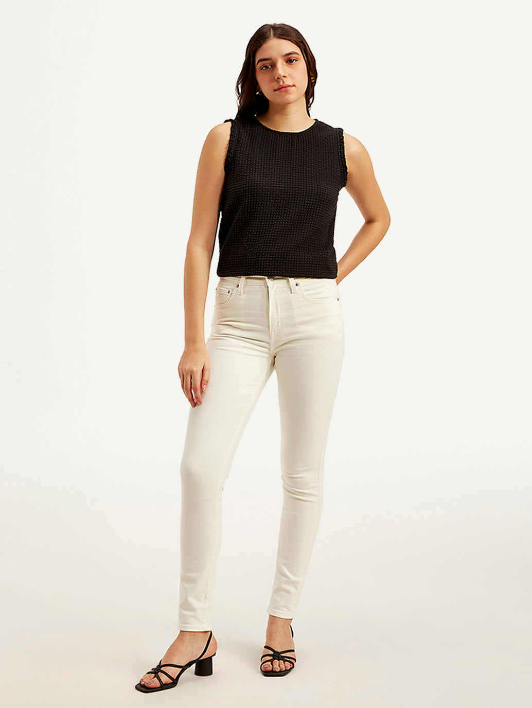 Women's 721 Off White Skinny Fit High Rise Jeans - 0b2299b0-86e0-4130-b252-3062b0f560b3 View
