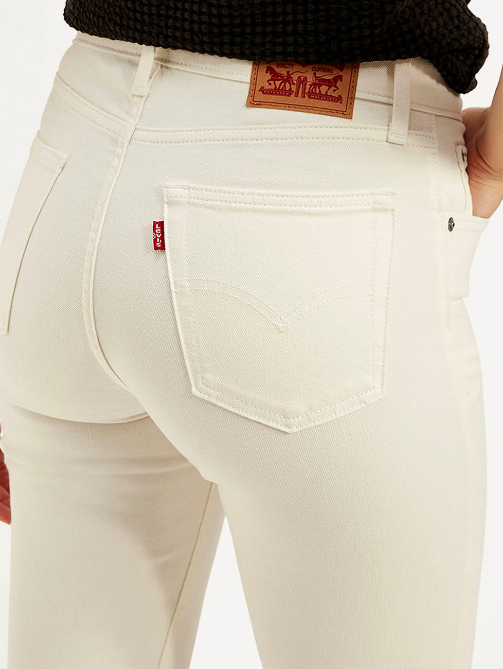 Women's 721 Off White Skinny Fit High Rise Jeans - Detail View