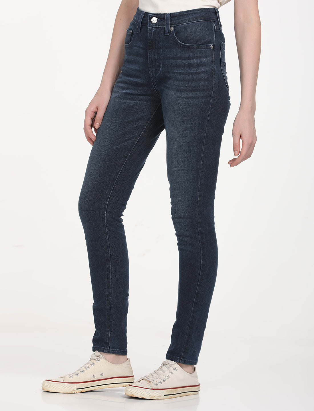 Women's 721 Navy Blue Skinny Fit High Rise Jeans - RightSide View
