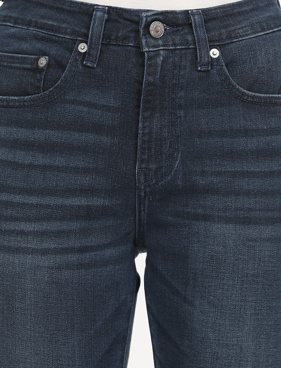 Women's 721 Navy Blue Skinny Fit High Rise Jeans - Detail View