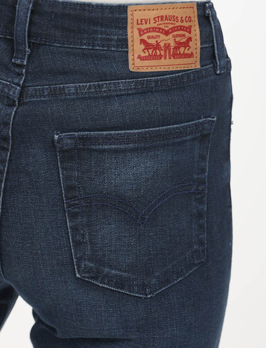 Women's 721 Navy Blue Skinny Fit High Rise Jeans - 6 View
