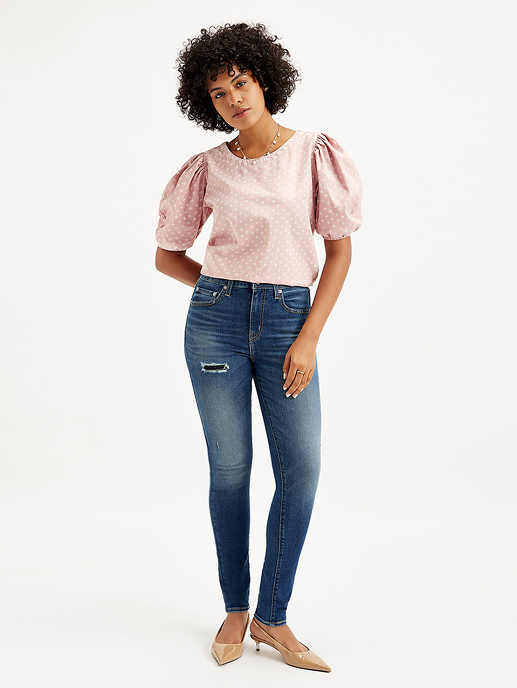 Women's 721 Blue Skinny Fit High Rise Jeans - c1ec8faa-10bd-48db-b6b8-c06c52f66aa4 View