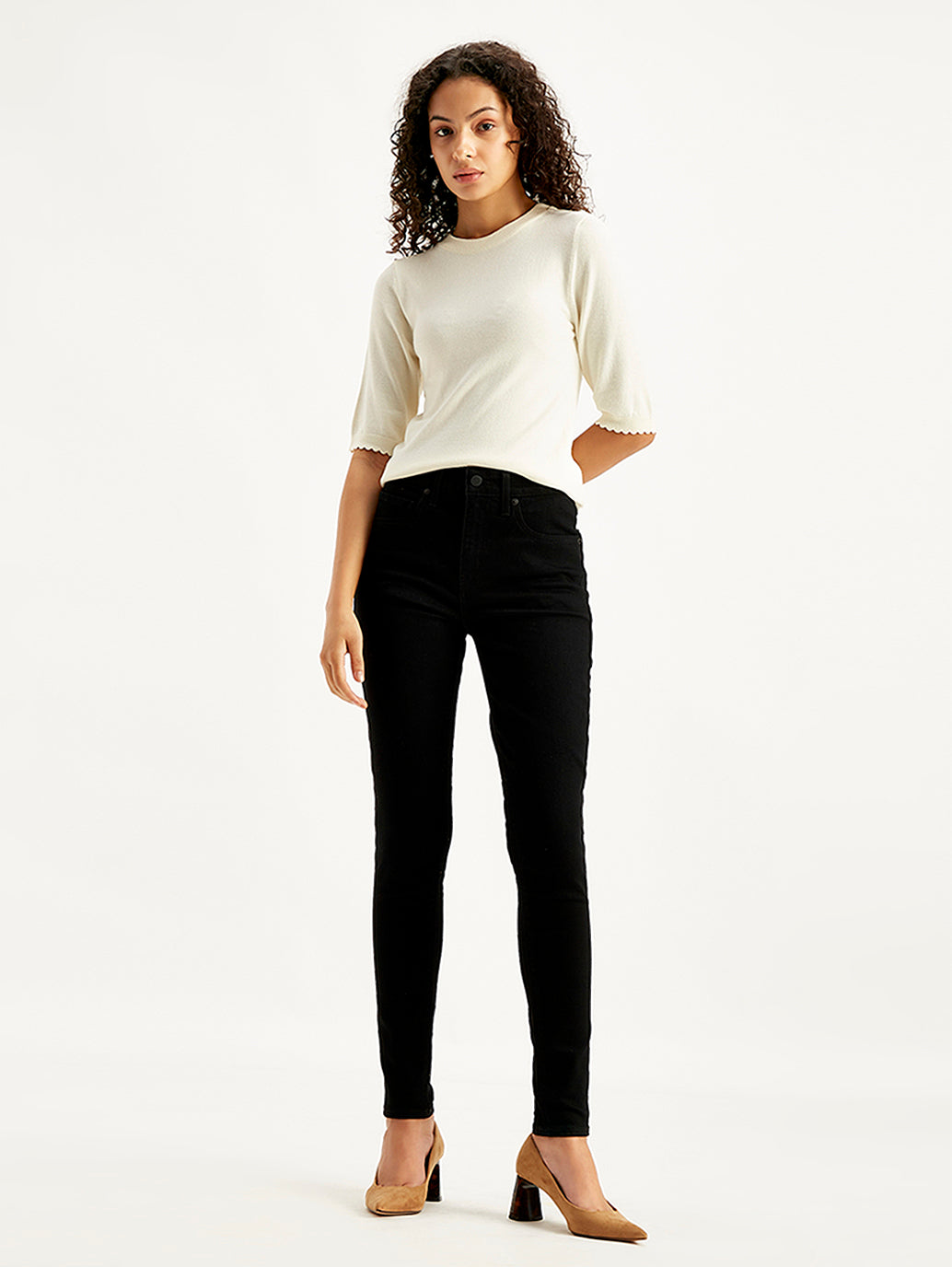 Women's 721 Black Skinny Fit High Rise Jeans - a680c768-01d4-4e1c-9574-96aaebd4ed0b View