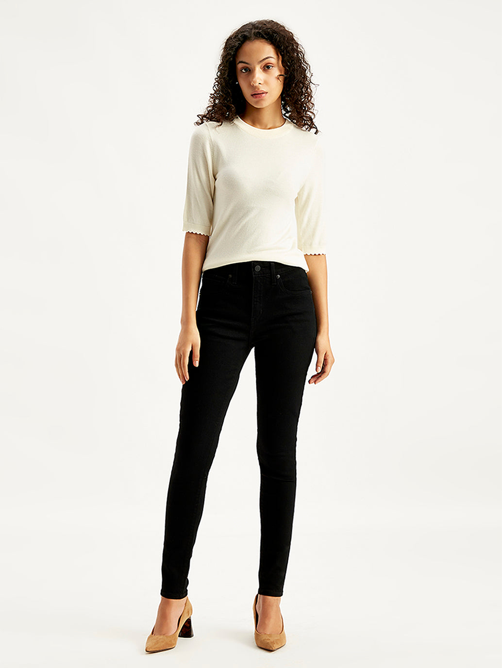 Women's 721 Black Skinny Fit High Rise Jeans
