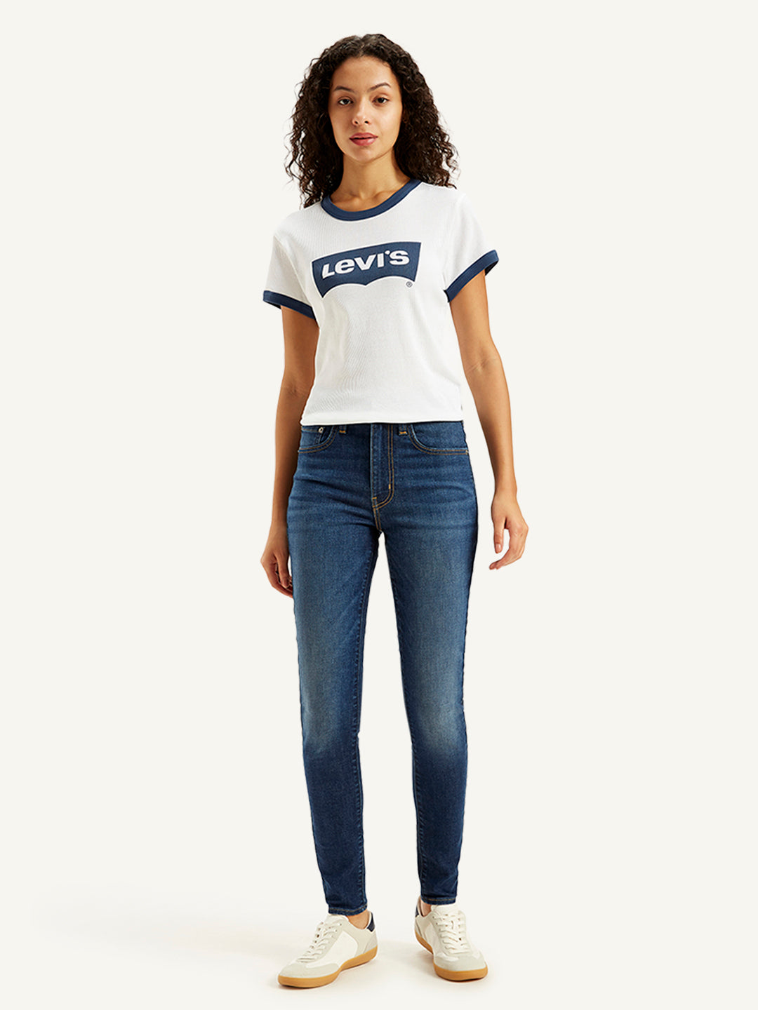 Women's 721 Blue Skinny Fit High Rise Jeans