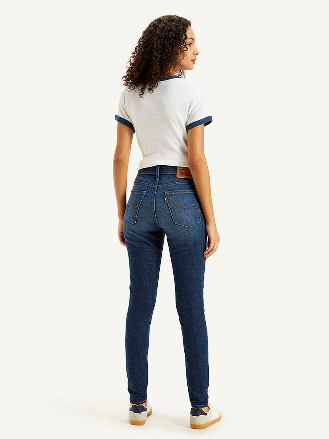 Women's 721 Blue Skinny Fit High Rise Jeans - Back View