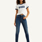 Women's 721 Blue Skinny Fit High Rise Jeans - Styleshot View