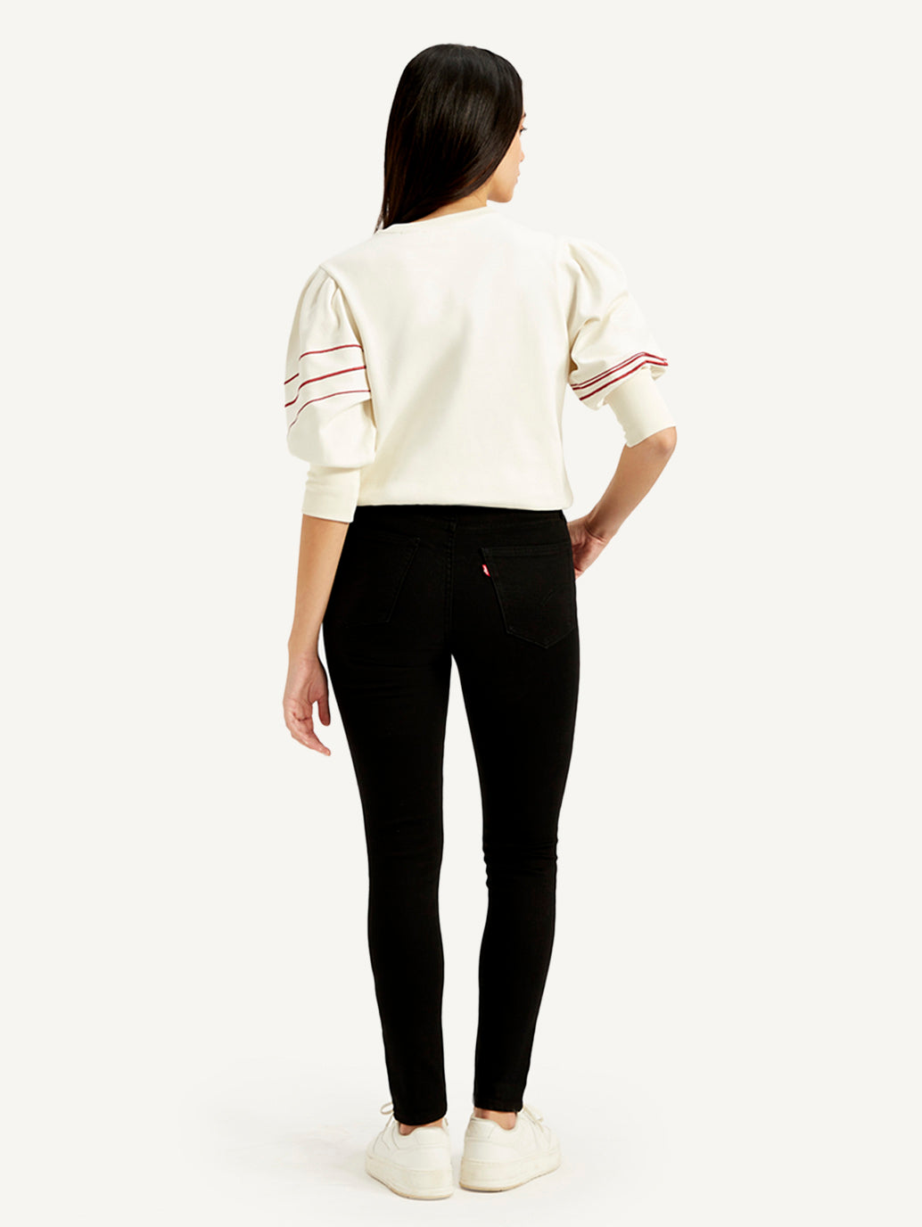 Women's 721 Black Skinny Fit High Rise Jeans - Back View