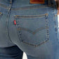 Women's 721 Blue Skinny Fit High Rise Jeans - Detail View
