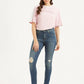 Women's 721 Blue Skinny Fit Mid Rise Jeans - Styleshot View