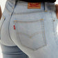 Women's 721 Light Blue Skinny Fit High Rise Jeans - Detail View