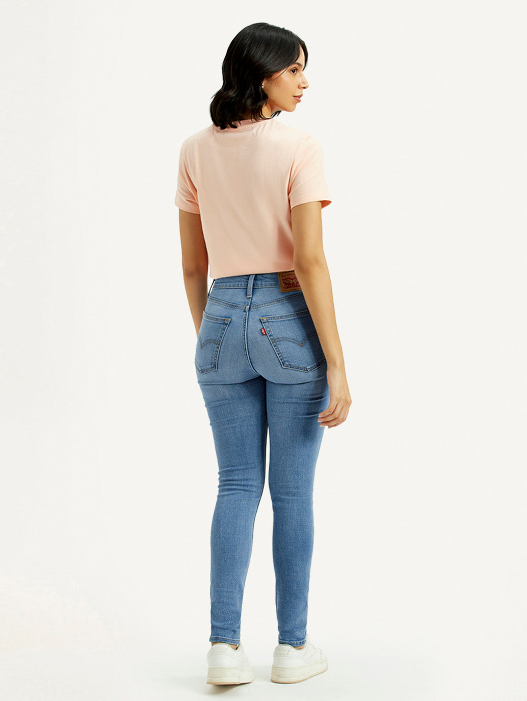 Women's 721 Light Indigo Skinny Fit High Rise Jeans - Back View