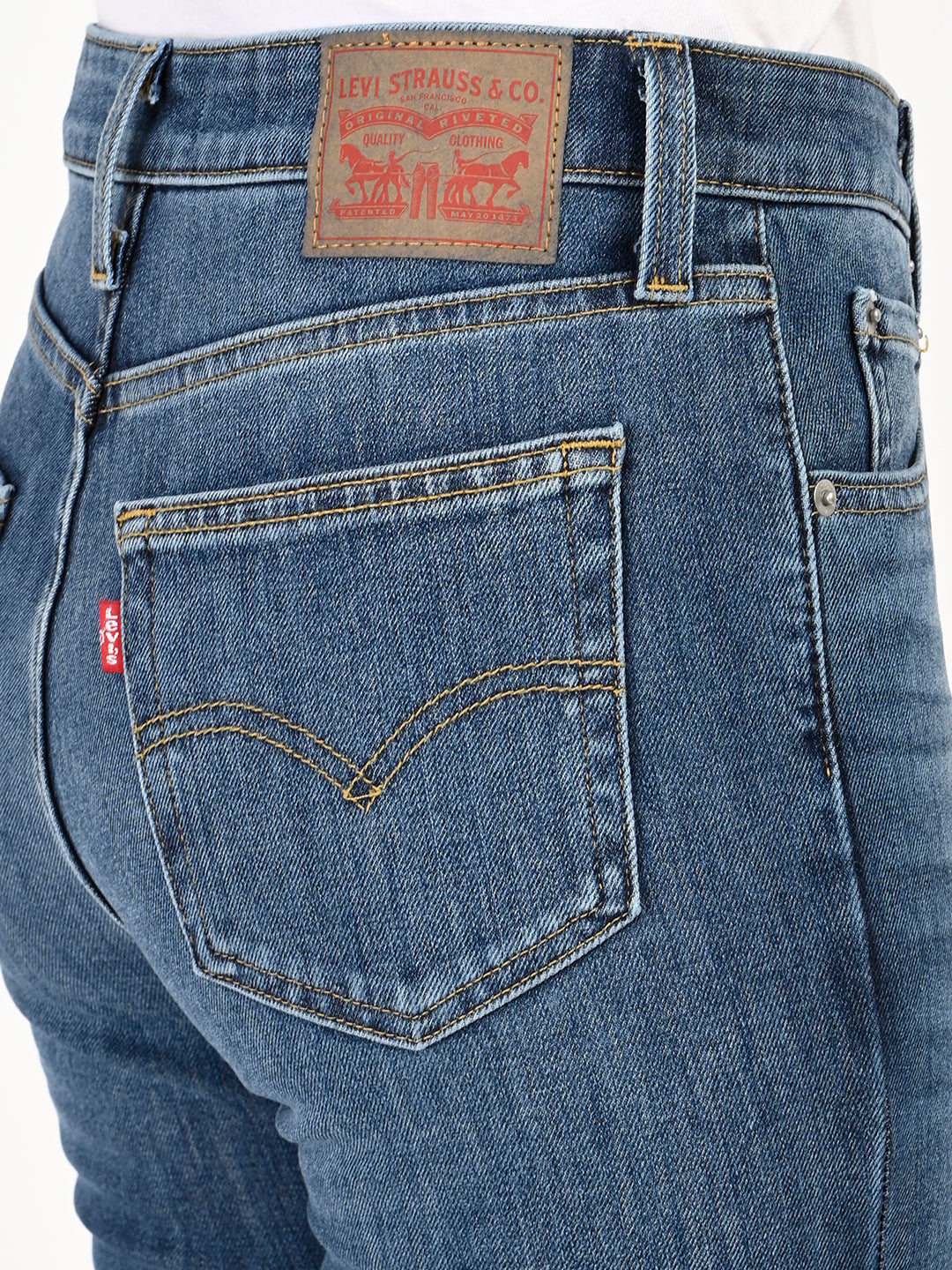 Women's Blue Skinny Fit High Rise Jeans - detail View