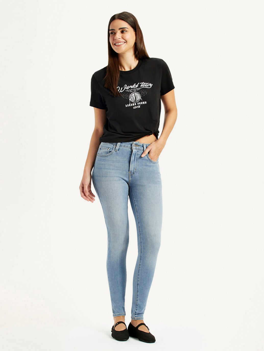 Women's High Rise Skinny Light Blue Jeans