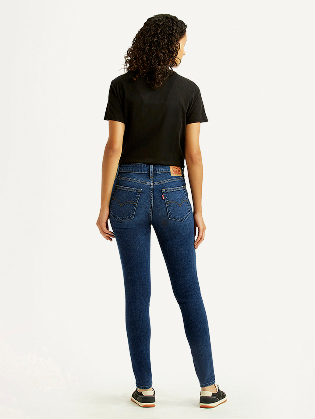 Women's 721 Dark Indigo Skinny Fit Mid Rise Jeans - Back View