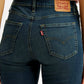 Women's 721 Dark Indigo Skinny Fit High Rise Jeans - Detail View