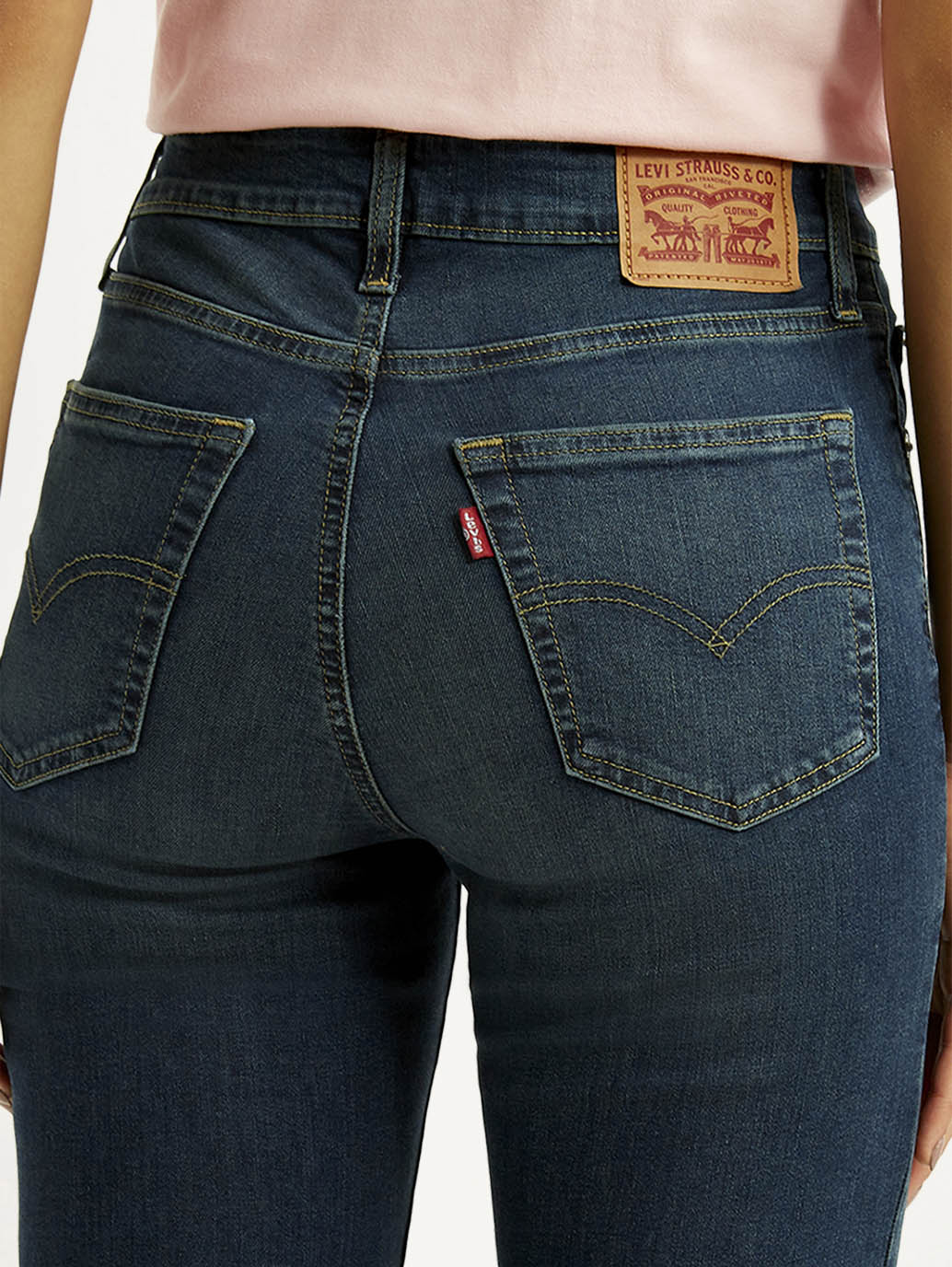 Women's 721 Dark Indigo Skinny Fit High Rise Jeans - Detail View