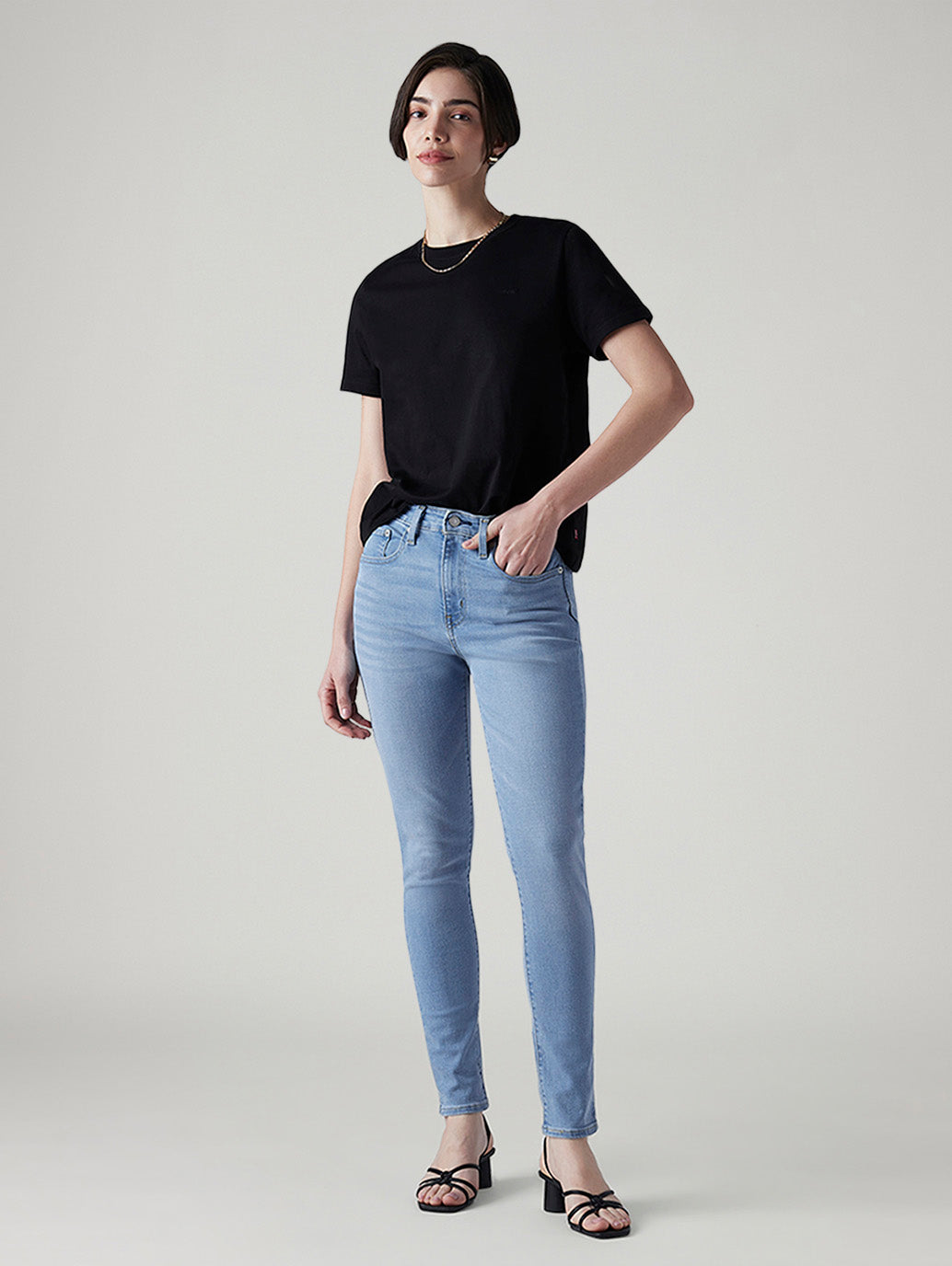 Women's 721 Light Blue Skinny Fit High Rise Jeans