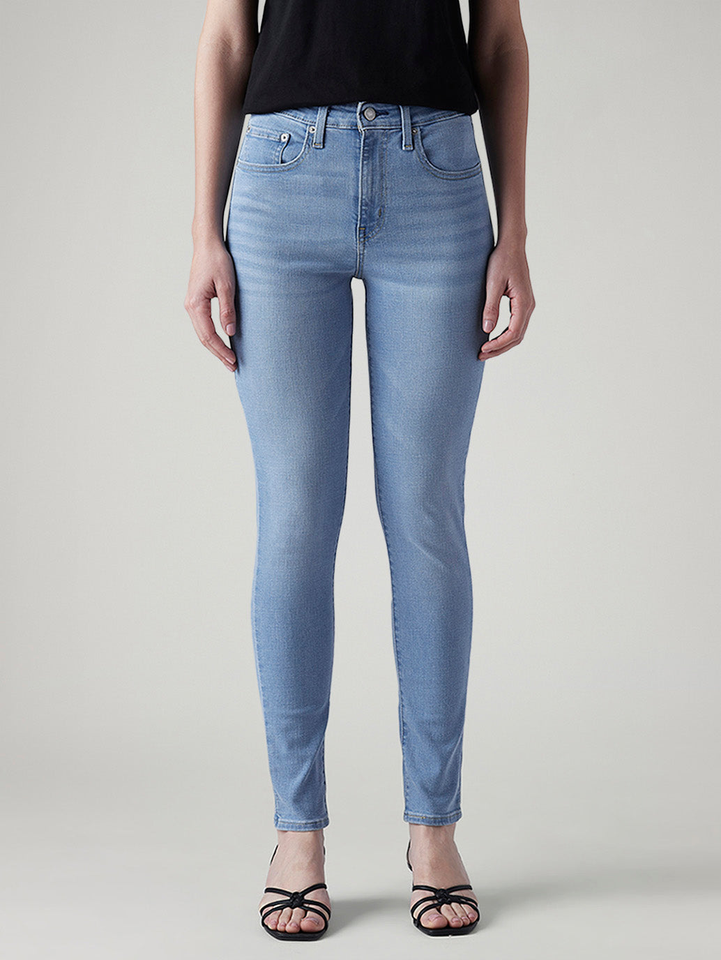 Women's 721 Light Blue Skinny Fit High Rise Jeans - Front View