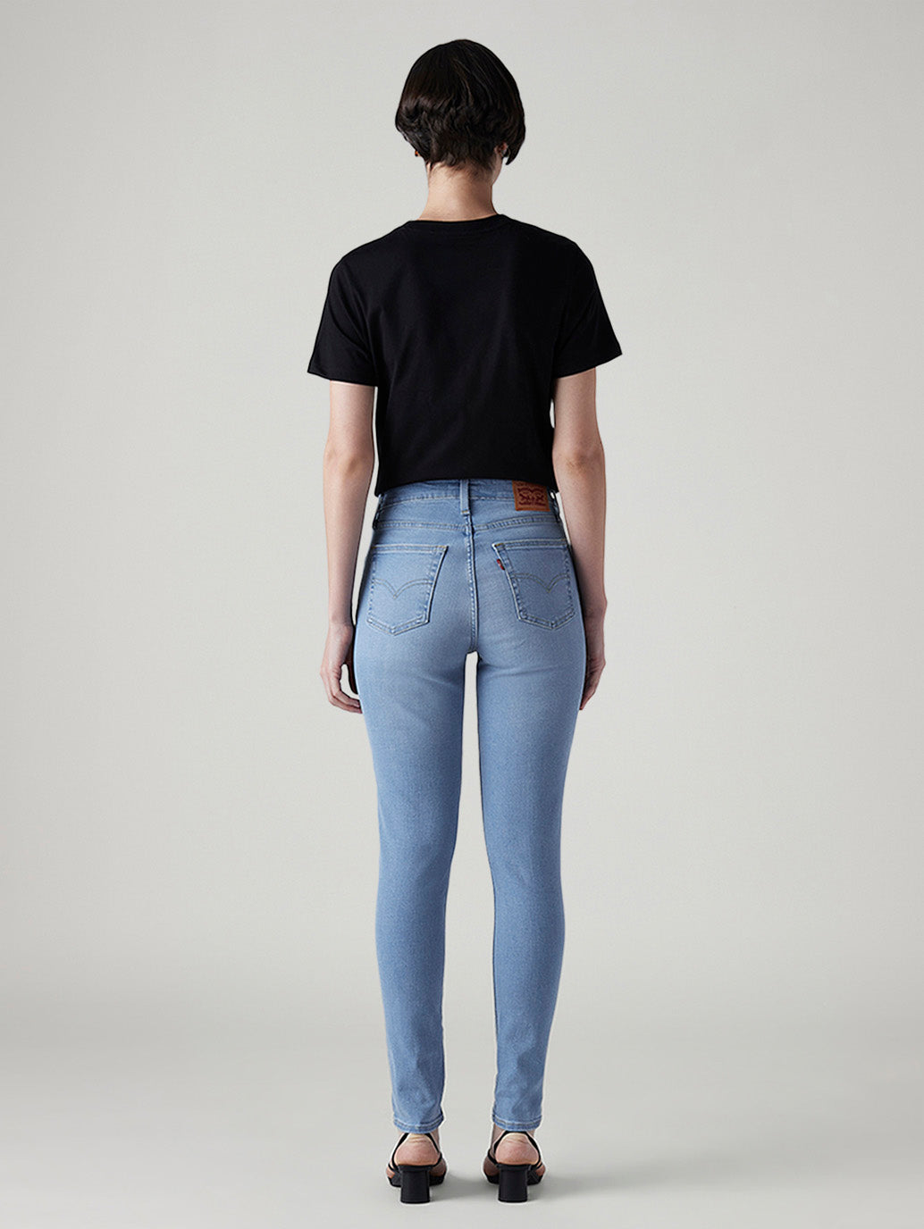 Women's 721 Light Blue Skinny Fit High Rise Jeans - Back View