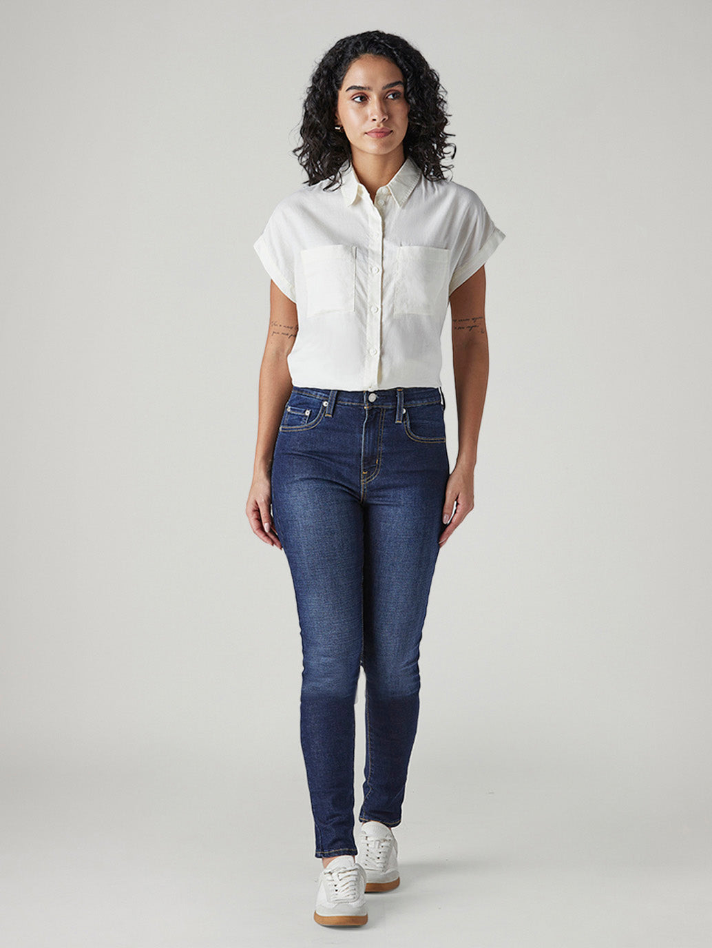 Women's 721 Dark Blue Skinny Fit High Rise Jeans