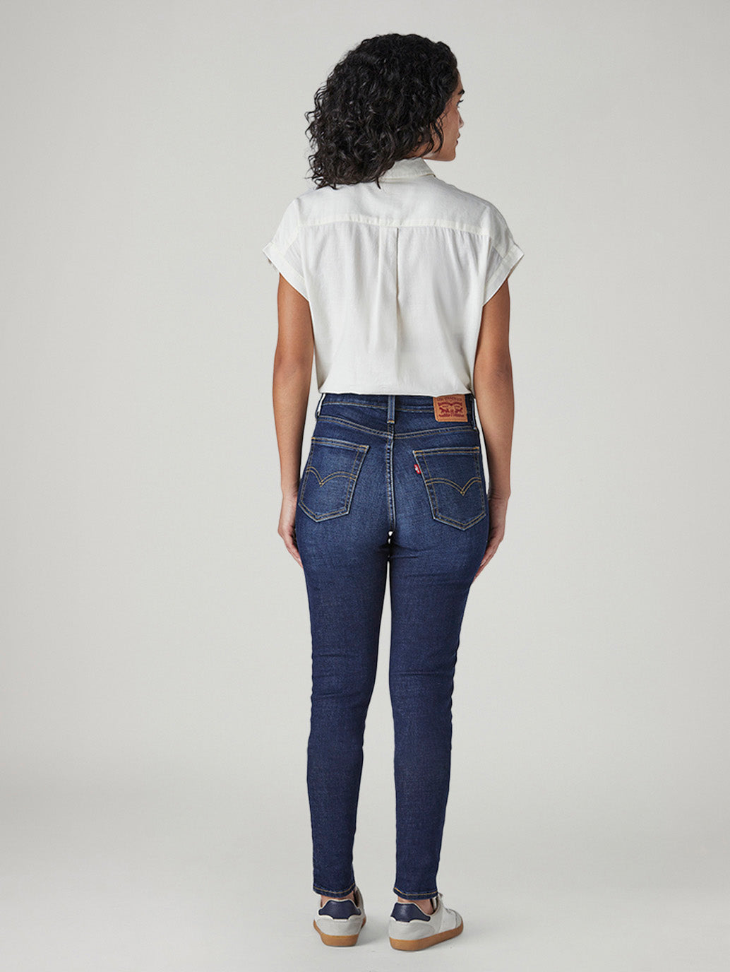 Women's 721 Dark Blue Skinny Fit High Rise Jeans - Back View