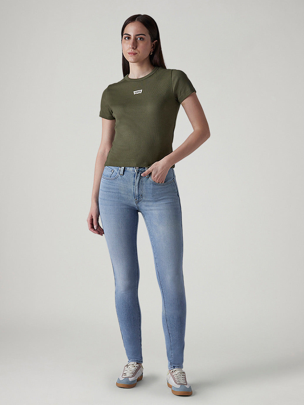 Women's 721 Light Blue Skinny Fit High Rise Jeans - 20 View