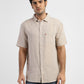 Men's Solid Regular Fit Linen Shirt - Front View