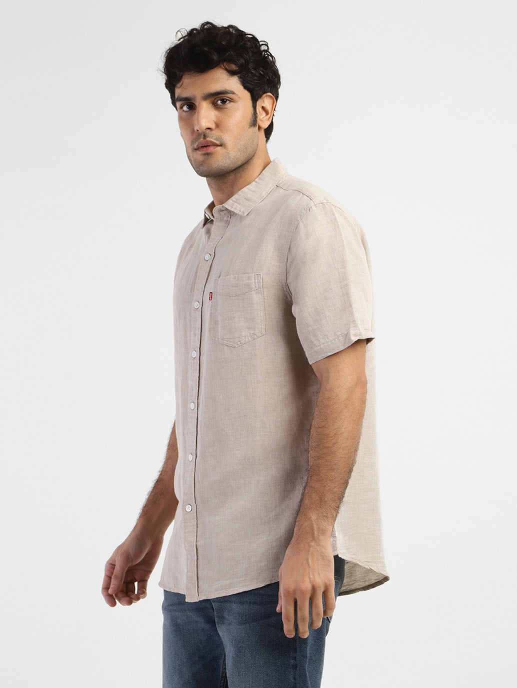 Men's Solid Regular Fit Linen Shirt - 220b069b-5413-4480-b704-62780349ab09 View