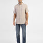 Men's Solid Regular Fit Linen Shirt - Front View