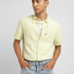 Men's Checkered Spread Collar Linen Shirt Green - cefe933c-0661-422d-982f-126e45874e3b View