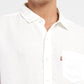 Men's Solid Slim Fit Linen Shirt - Details View